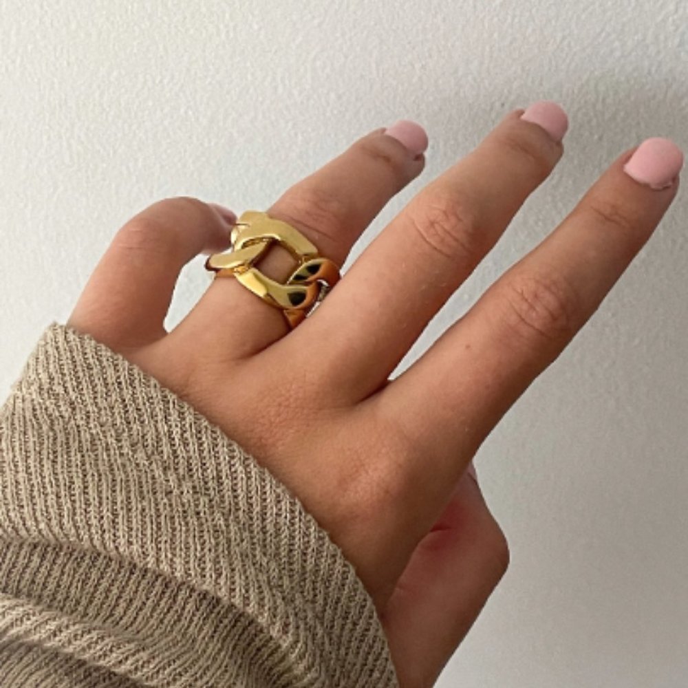 Gold Plated Chain Ring